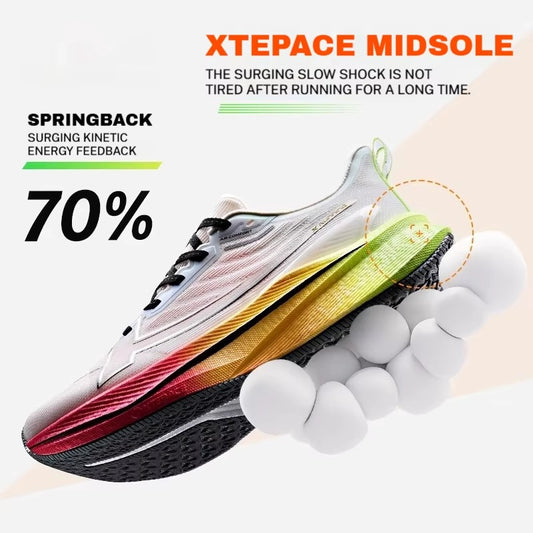 Xtep Men's Running Shoes 2000km 3.0 2025 Spring Lightweight Cushioned Wear-Resistant Training Jogging Sneakers